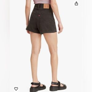 Levi's Women's High Waisted Mom Shorts - black denim